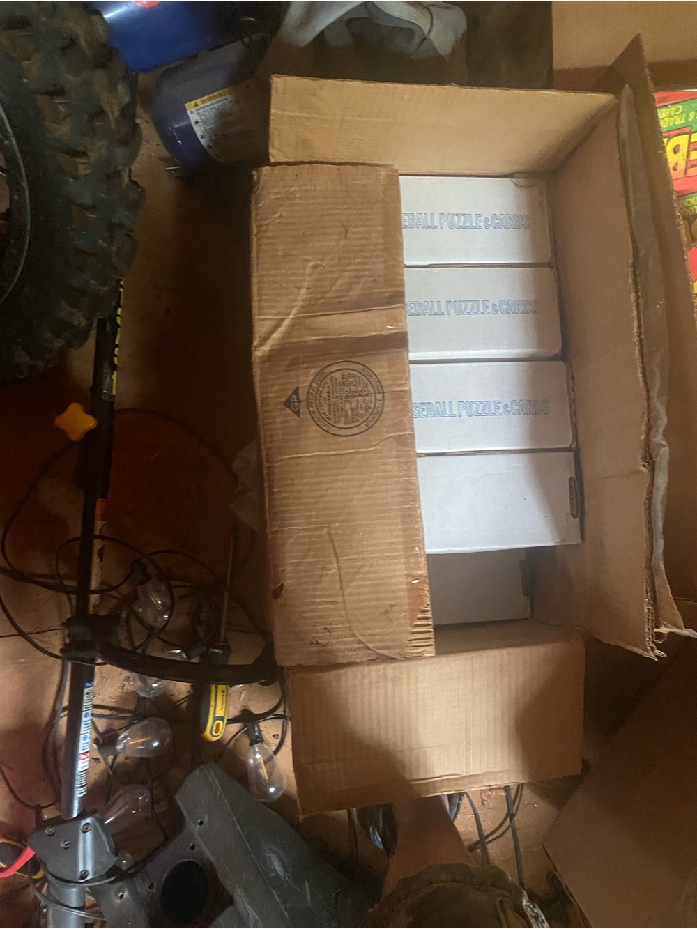 Russ White Boxes with Blue Baseball Puzzle & Cards Branding
